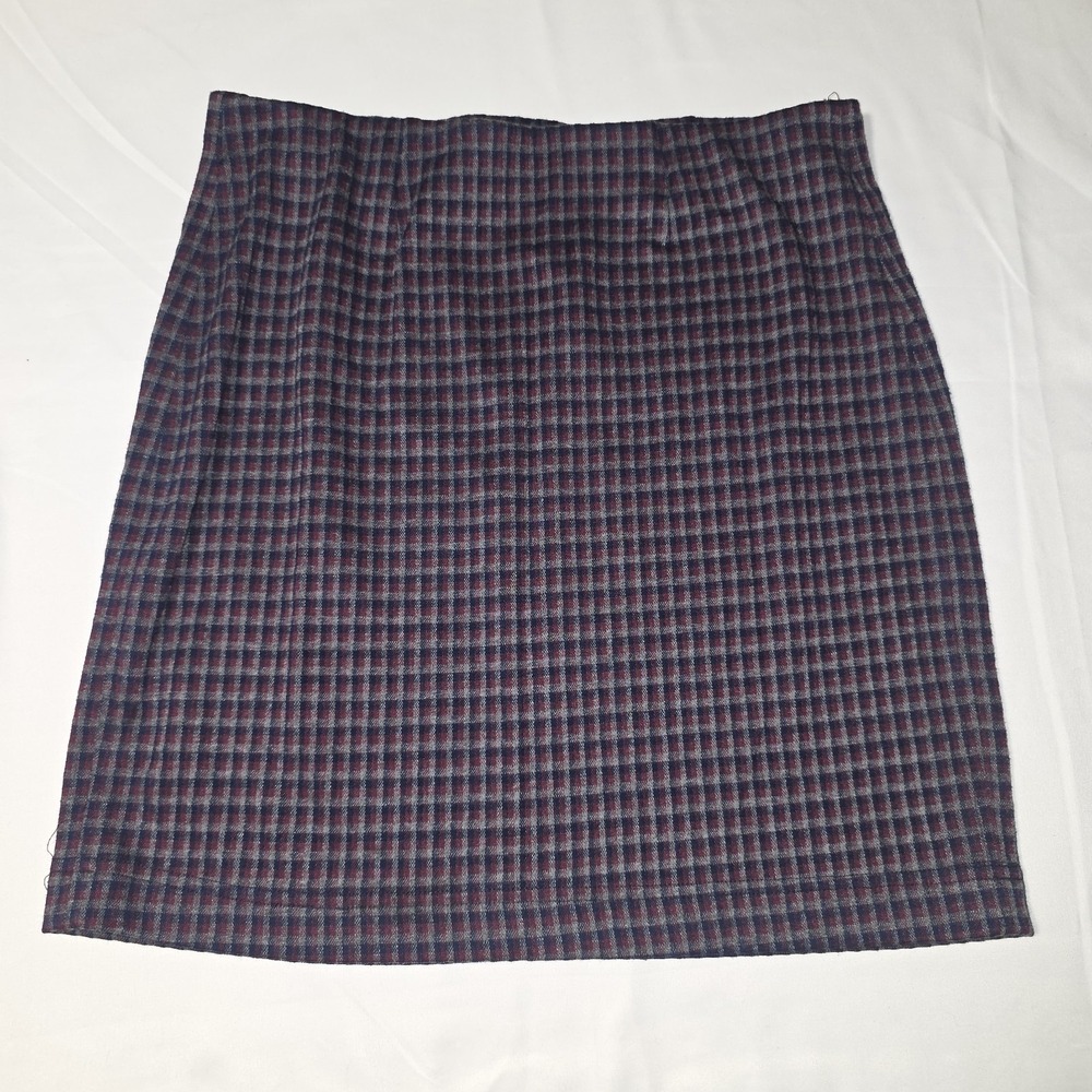 Jolt Womens M Red Black Mini Skirt Plaid Check Linen Y2K Dark Academia Preppy